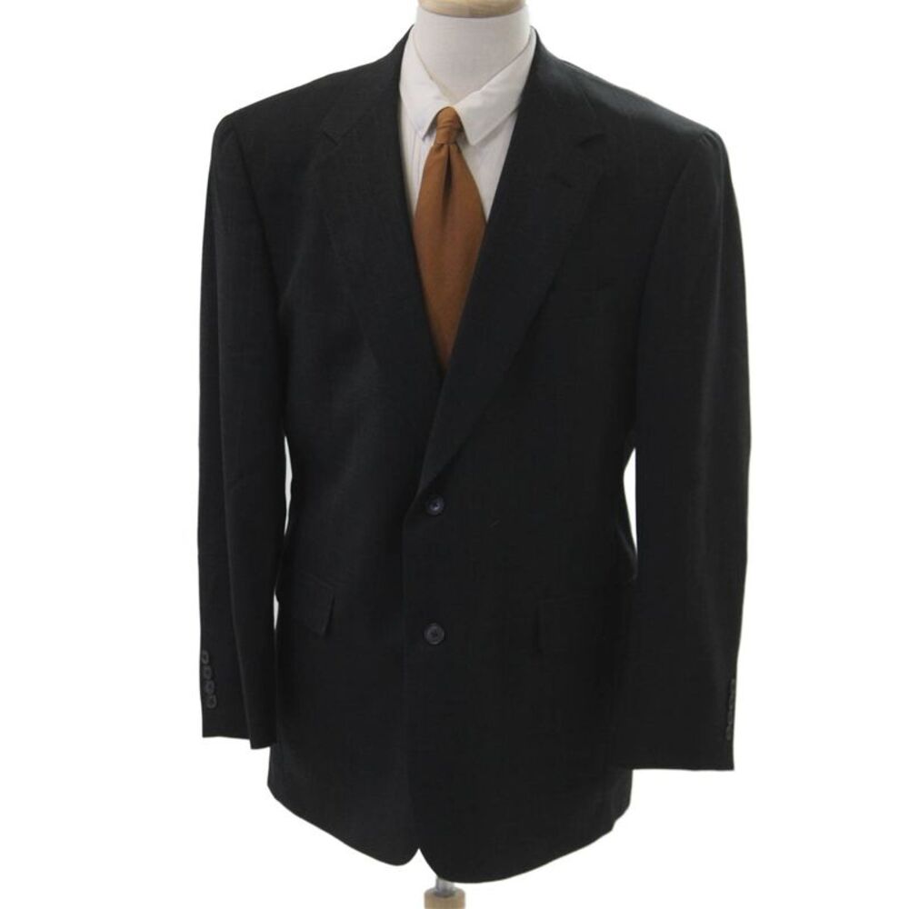 Austin Reed Mens Dark Gray Wool-Lycra Suit Jacket Size L